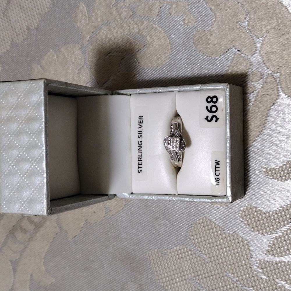 Real Diamond Sterling Silver Band Size 7